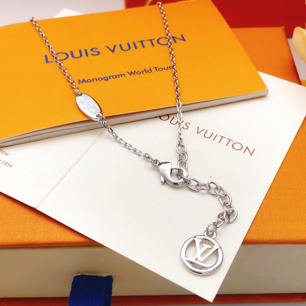 Louis Vuitton Silver-Tone Flower Crystal Accent Polished Necklace - album image 4