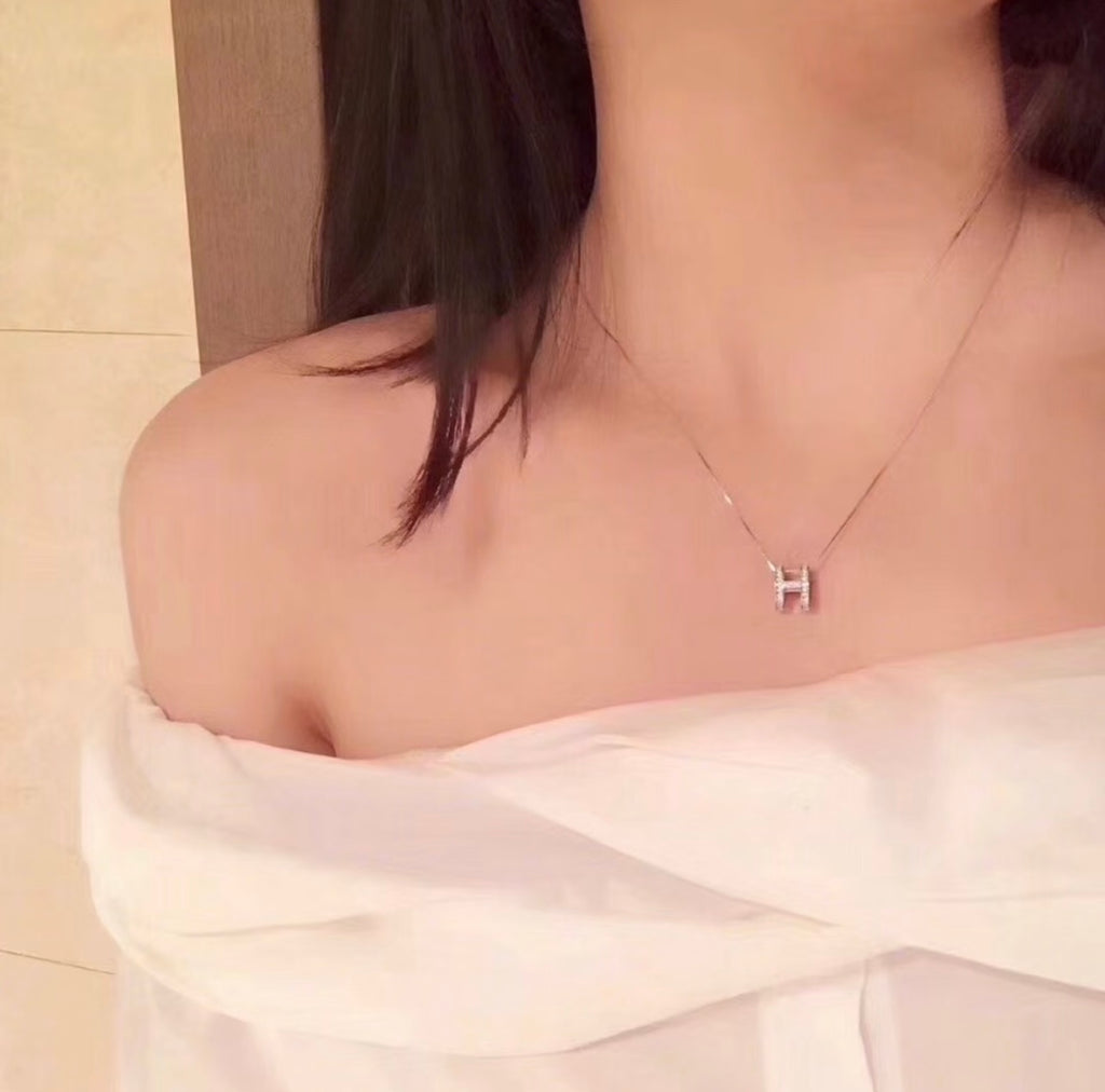 Hermès Silver-Tone H Pendant Necklace - album image 10
