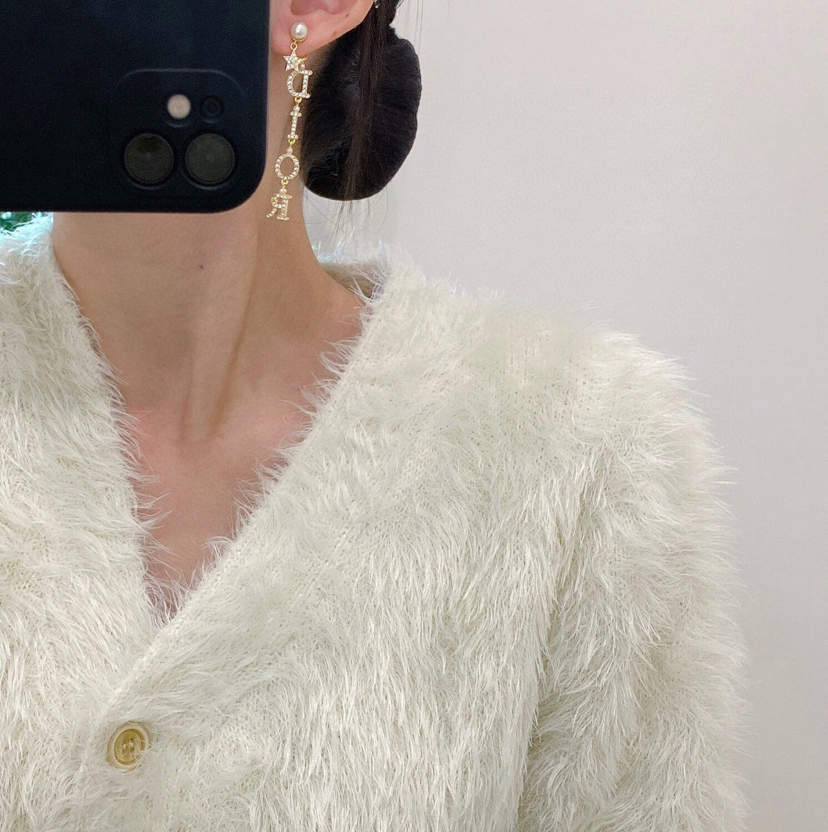 Dior Vertical Letter Drop Earrings - product image 5