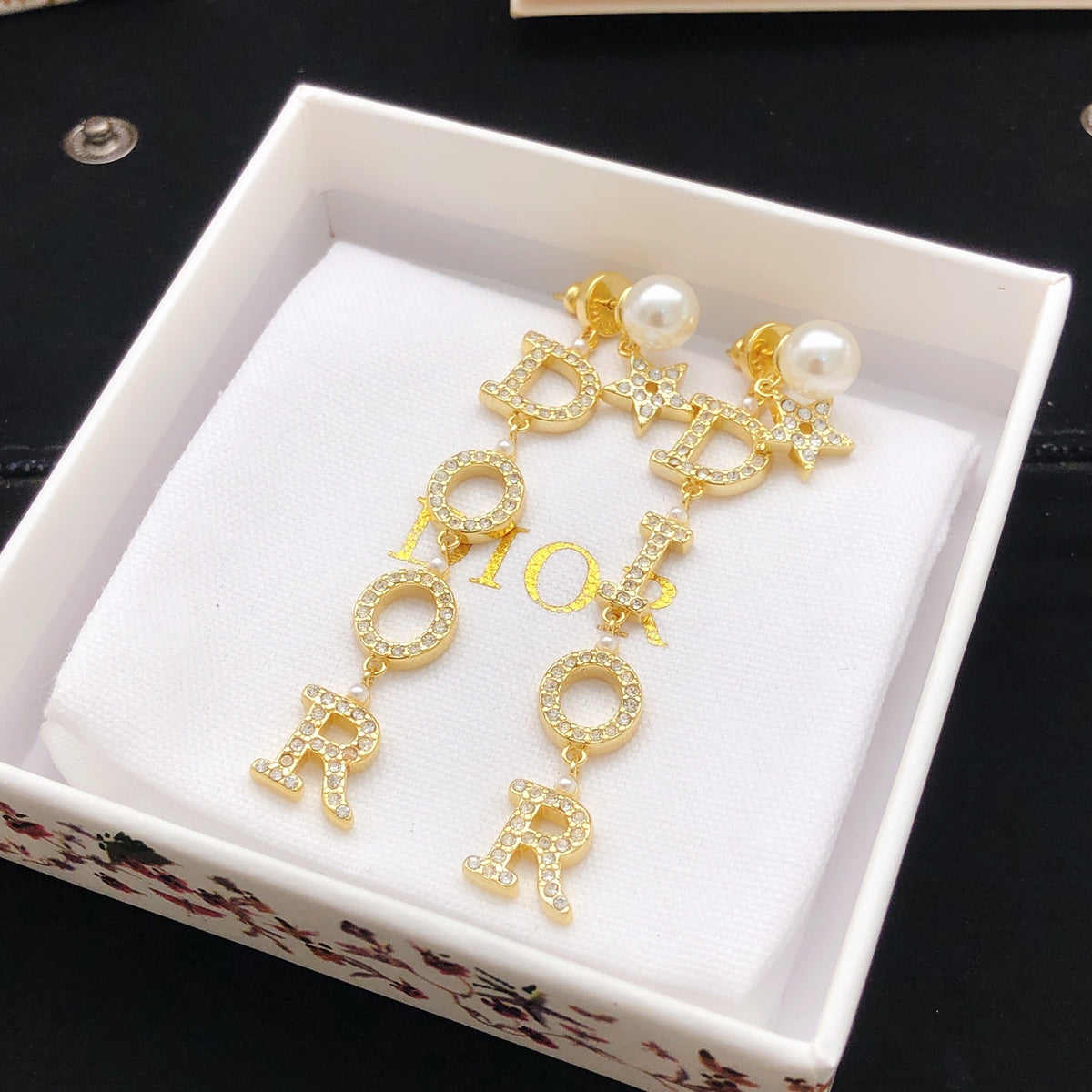 Dior Vertical Letter Drop Earrings - product image 2