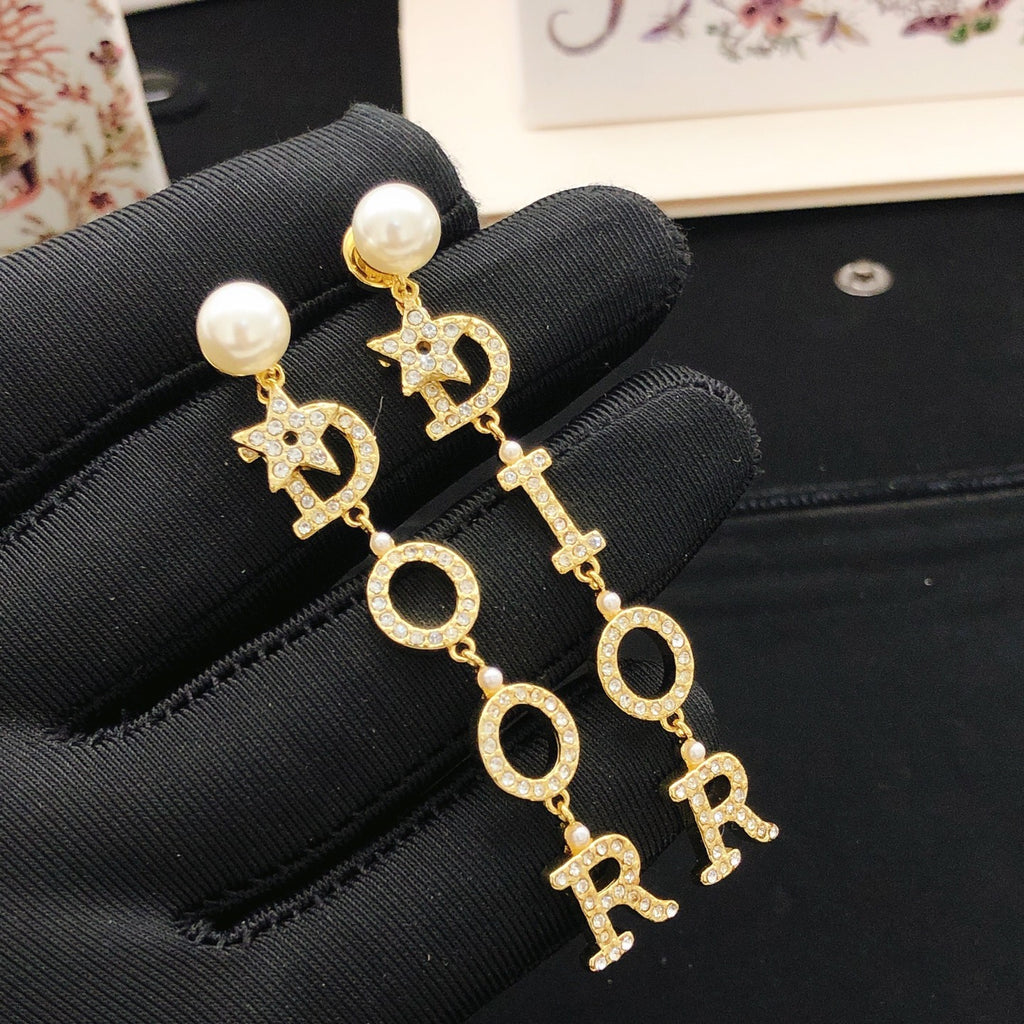 Dior Vertical Letter Drop Earrings - product image 4