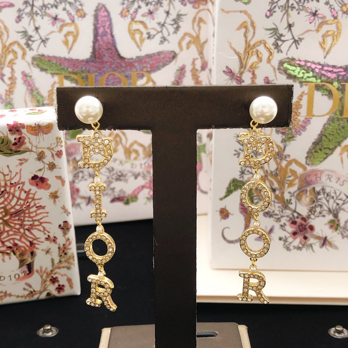 Dior Vertical Letter Drop Earrings - product image 6