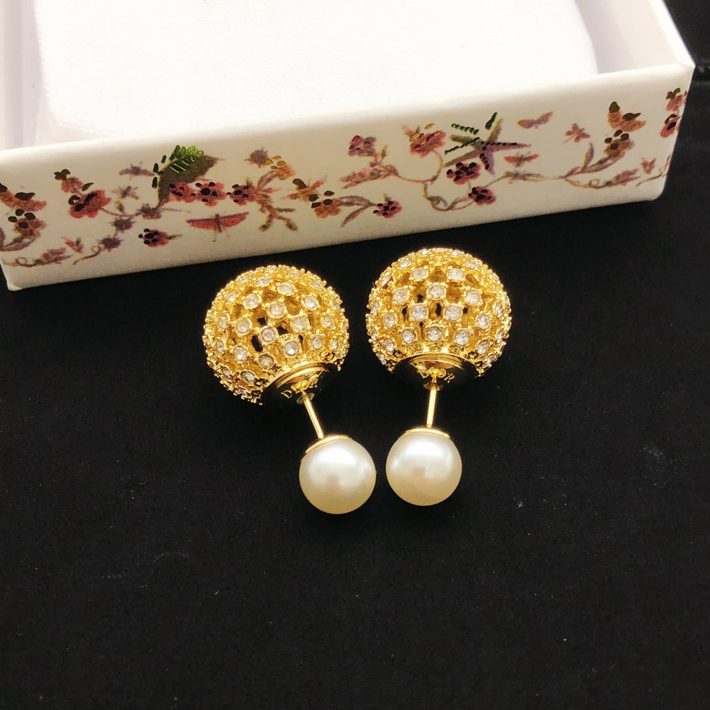 Dior Openwork Ball Pearl-Look Earrings - product image 2