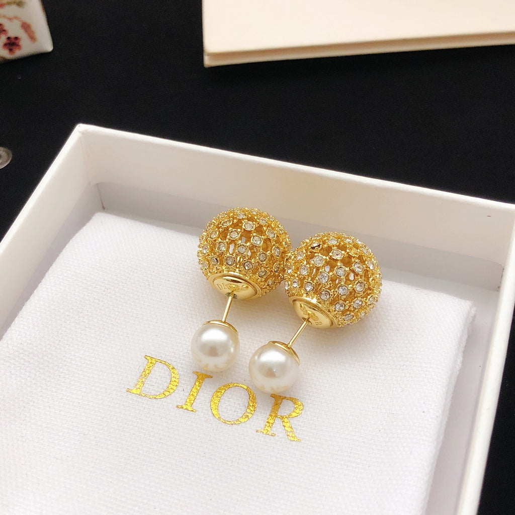 Dior Openwork Ball Pearl-Look Earrings - product image 3