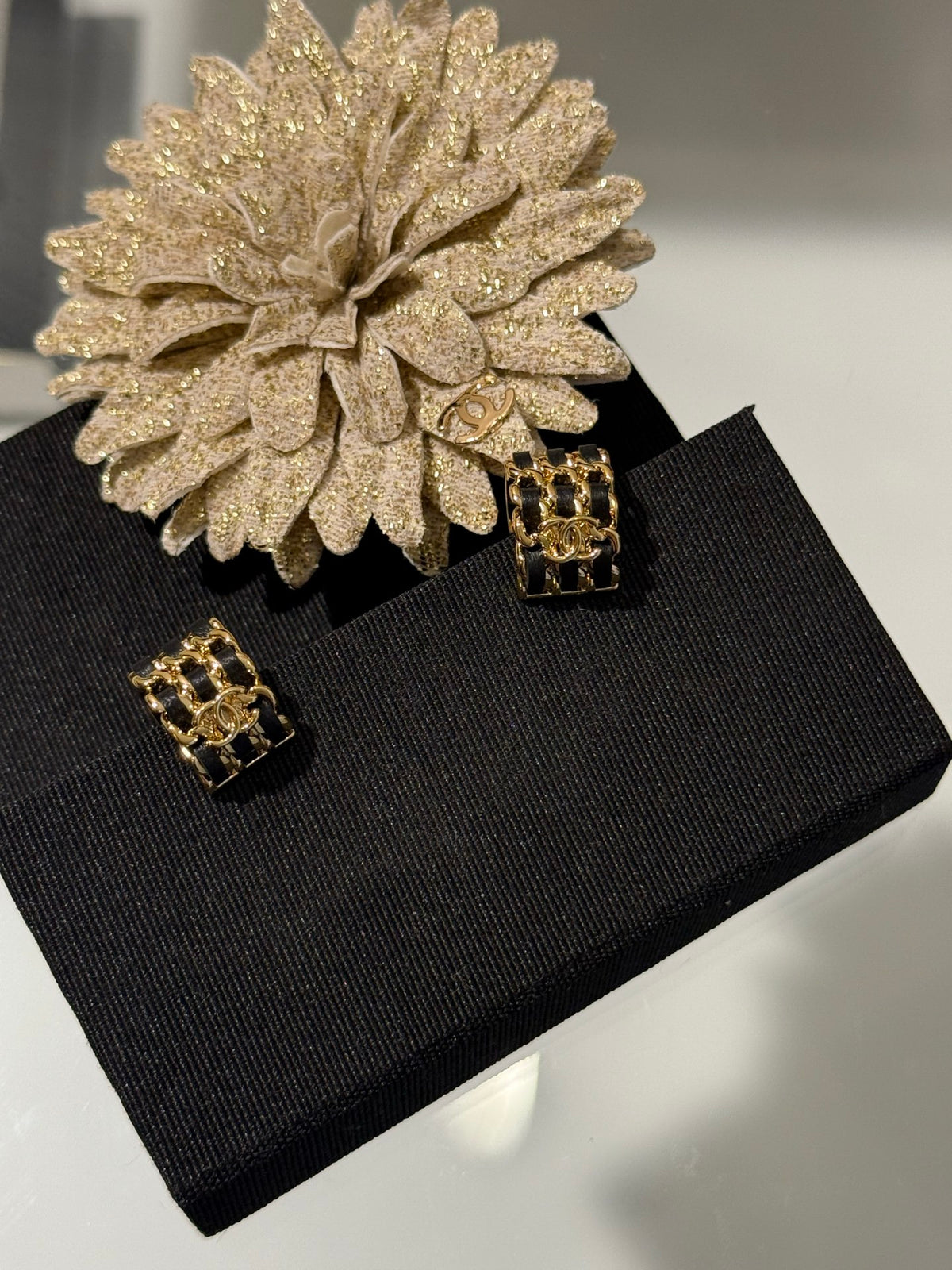 Chanel Interlocking C Leather Stud Earrings - album image 3