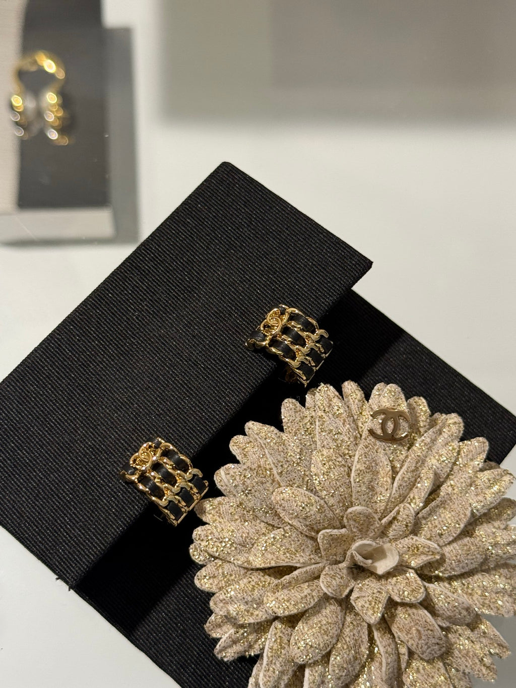 Chanel Interlocking C Leather Stud Earrings - album image 2