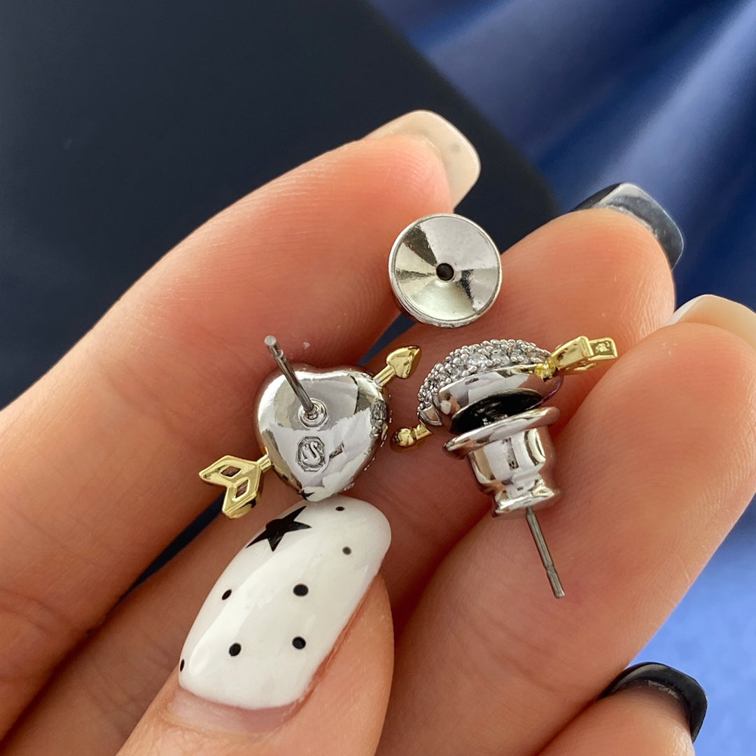 Swarovski Crystal Heart-and-Arrow Stud Earrings - album image 4