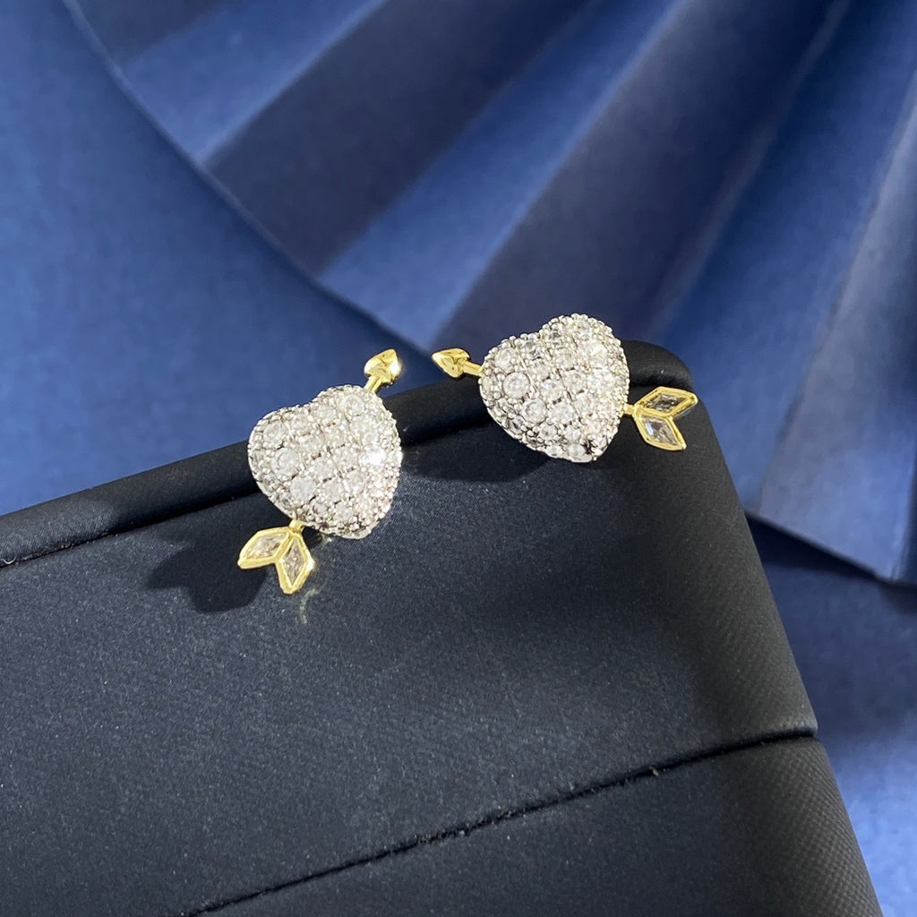 Swarovski Crystal Heart-and-Arrow Stud Earrings - album image 3