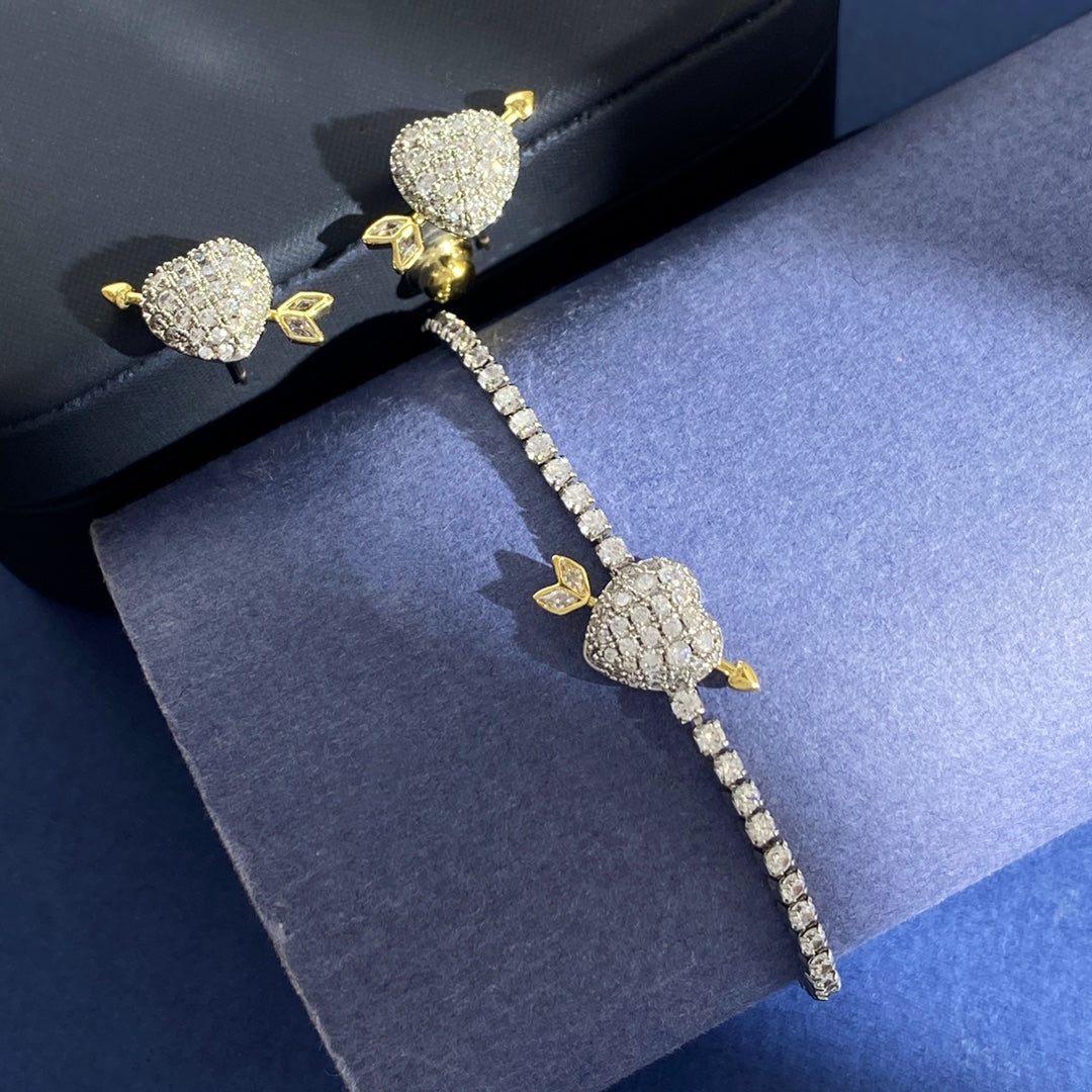 Swarovski Crystal Heart-and-Arrow Stud Earrings - album image 9