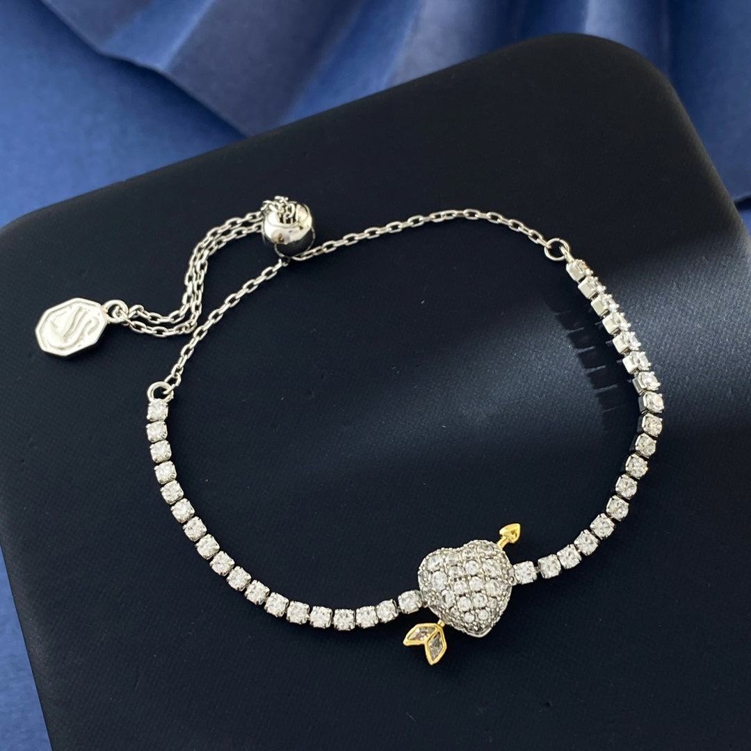 Swarovski Crystal Heart-and-Arrow Slider Bracelet - album image 3