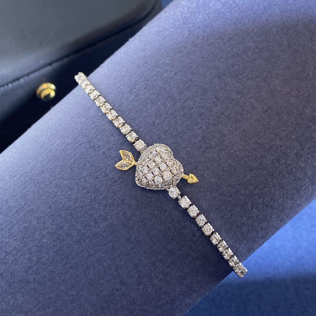 Swarovski Crystal Heart-and-Arrow Slider Bracelet - album image 1