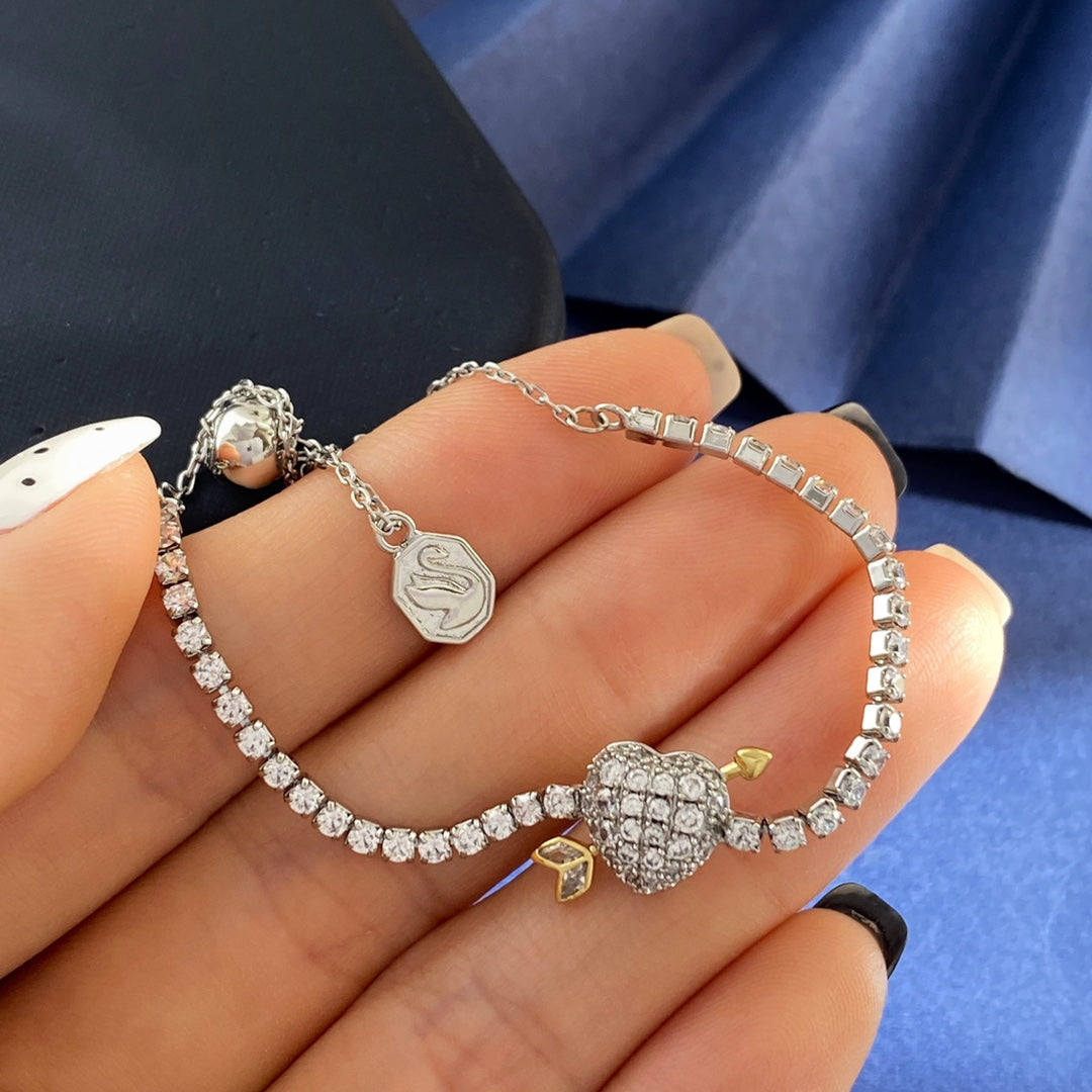 Swarovski Crystal Heart-and-Arrow Slider Bracelet - album image 4