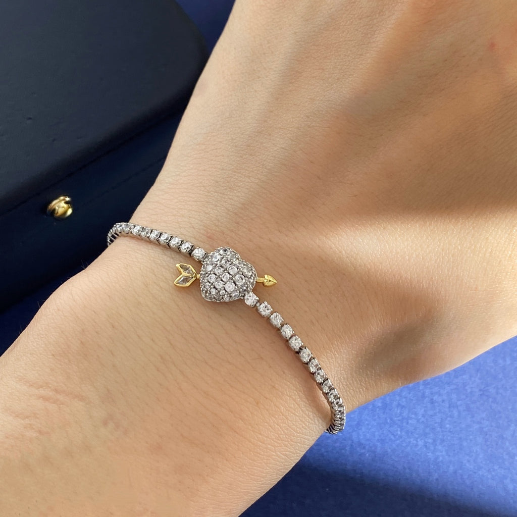 Swarovski Crystal Heart-and-Arrow Slider Bracelet - album image 8