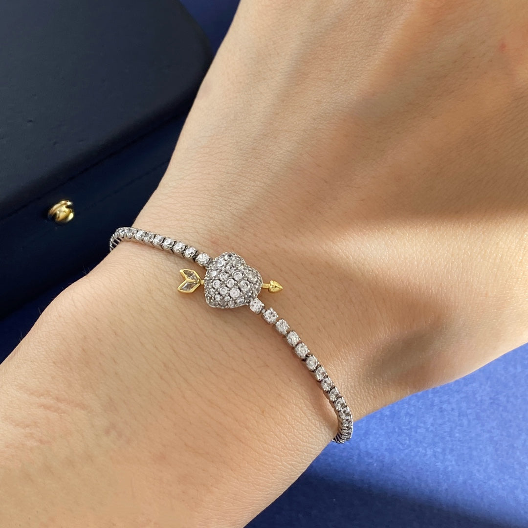 Swarovski Crystal Heart-and-Arrow Slider Bracelet - album image 8
