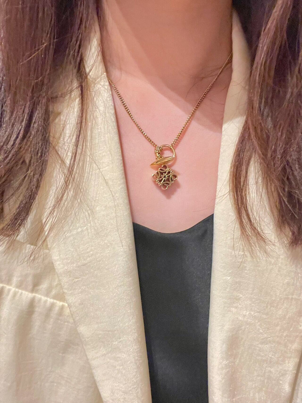 Loewe Open Anagram Fine-Chain Necklace - product image 6