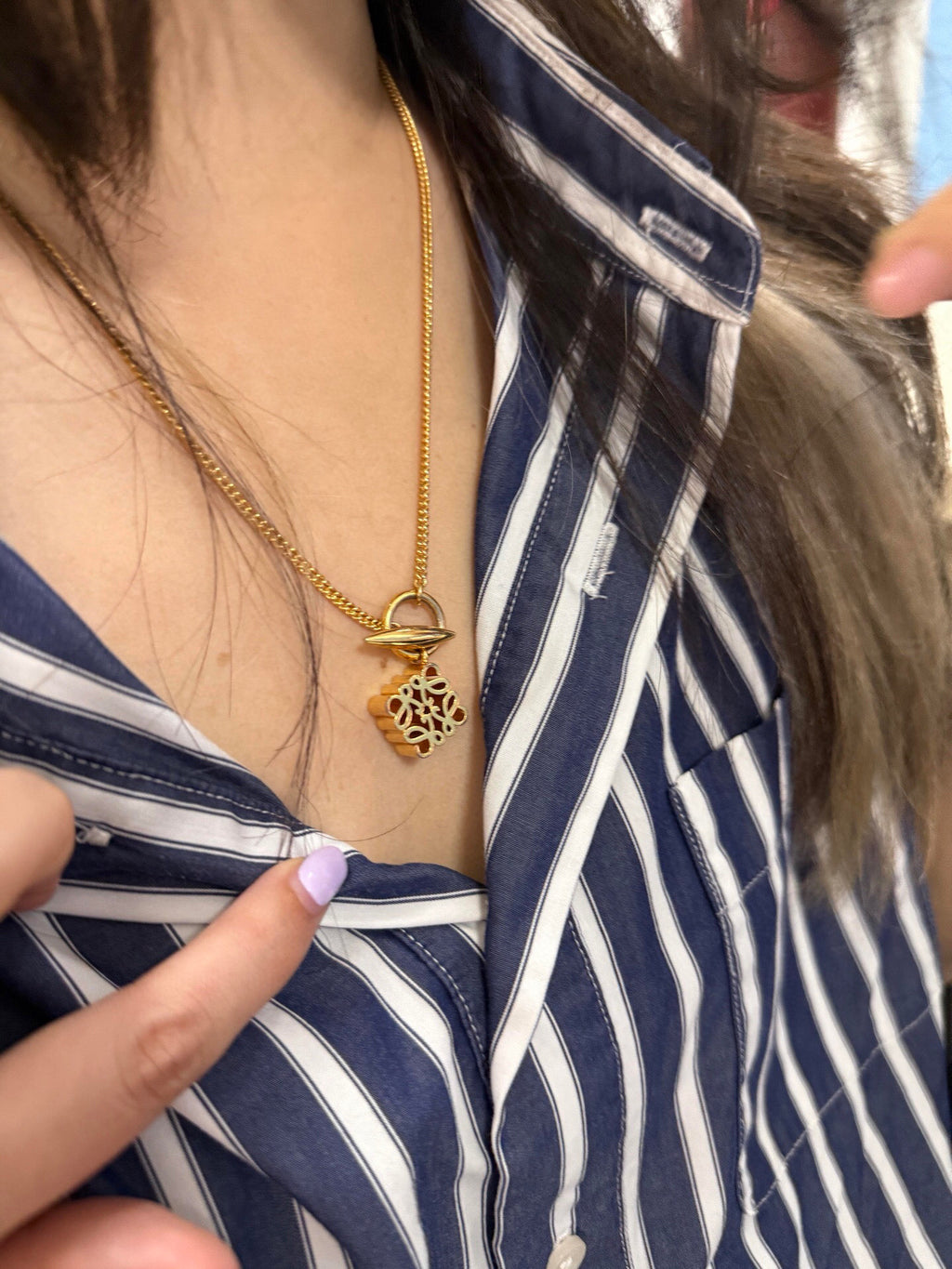 Loewe Open Anagram Fine-Chain Necklace - product image 7