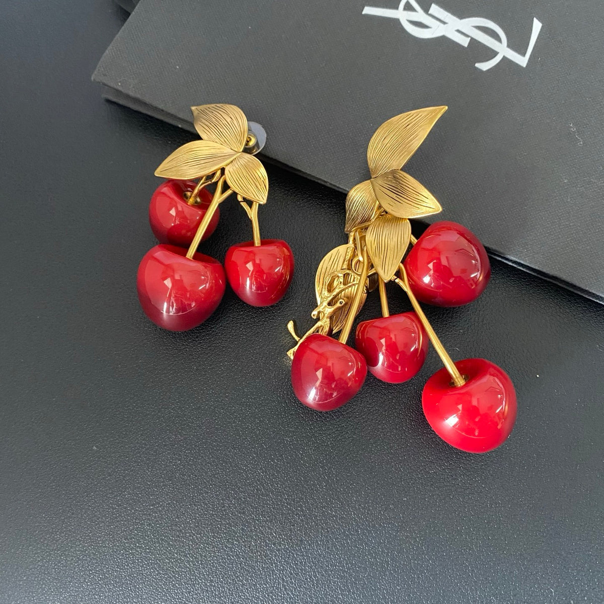 Saint Laurent Red Cherry Drop Earrings - album image 1