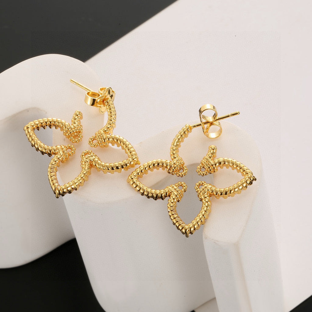 Louis Vuitton Gold-Tone Clover Stud Earrings - album image 4