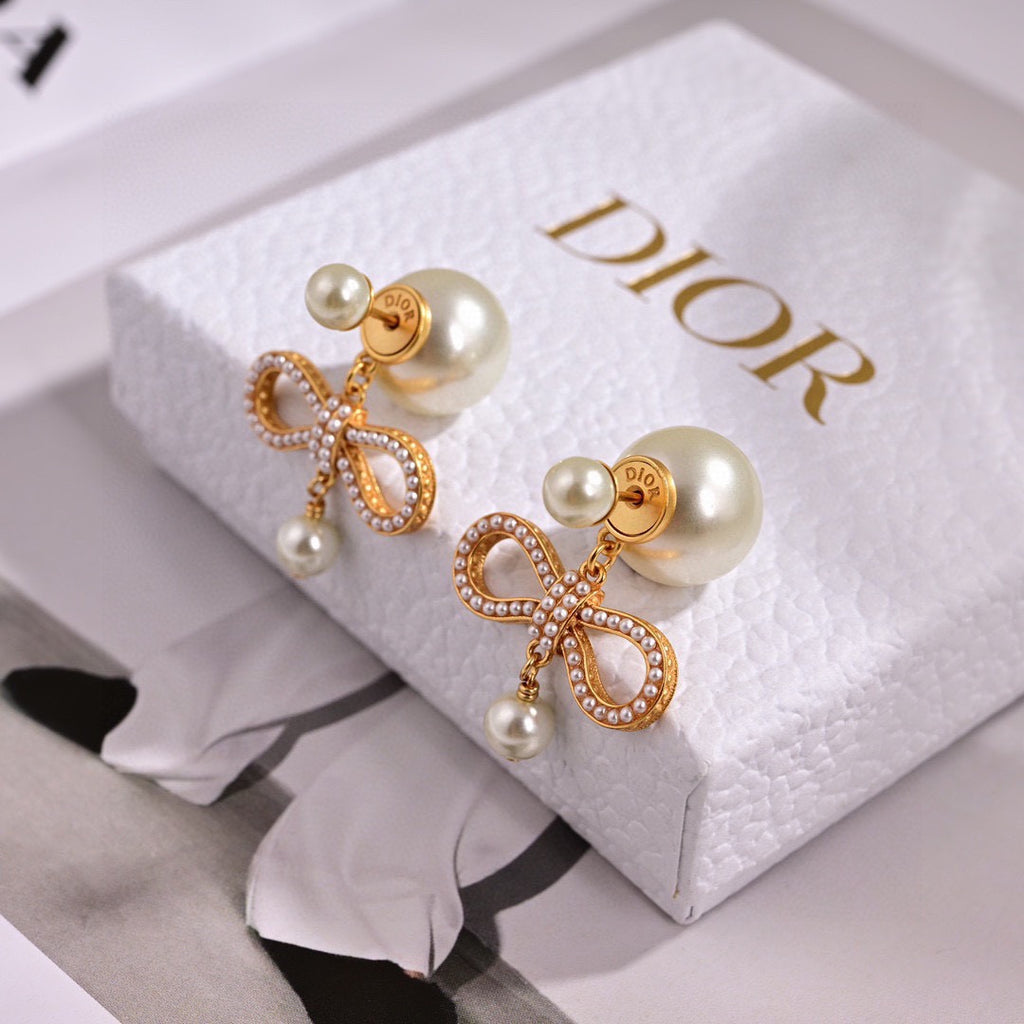Dior Rose-Gold-Tone Bow Pearl-Look Jewelry - product image 4