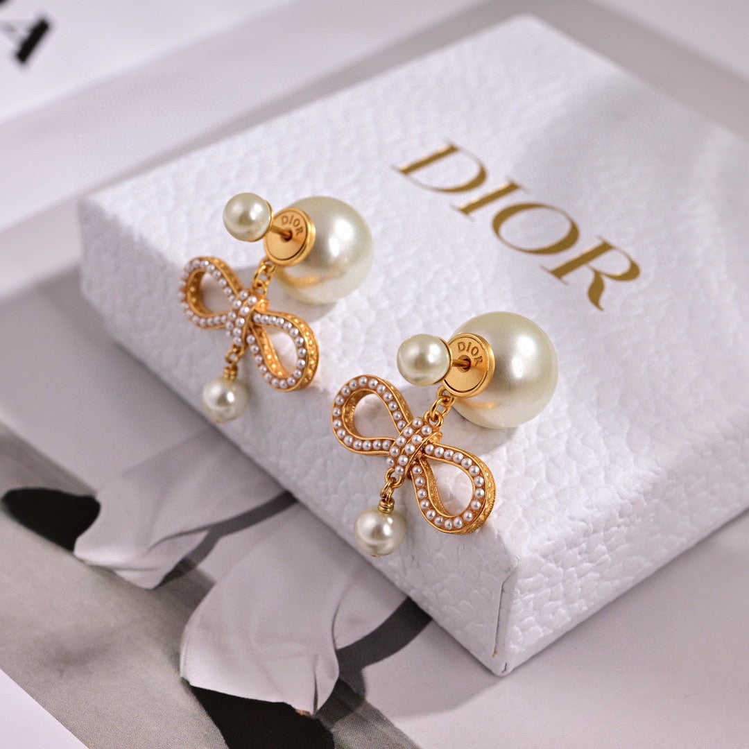 Dior Rose-Gold-Tone Bow Pearl-Look Jewelry - product image 4