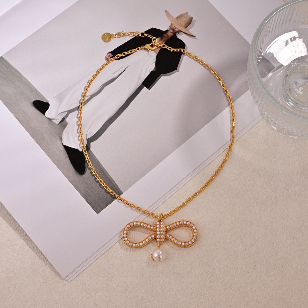 Dior Rose-Gold-Tone Bow Pearl-Look Jewelry - product image 6