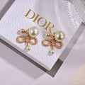 Dior Rose-Gold-Tone Bow Pearl-Look Jewelry - product image 1
