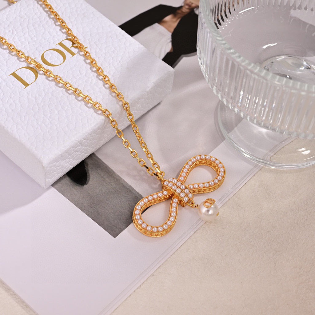Dior Rose-Gold-Tone Bow Pearl-Look Jewelry - product image 9