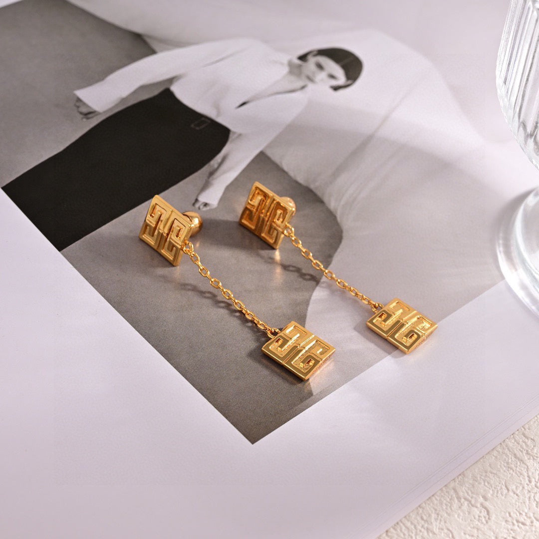 Givenchy Gold-Tone 4G Double-Emblem Chain Earrings - product image 3