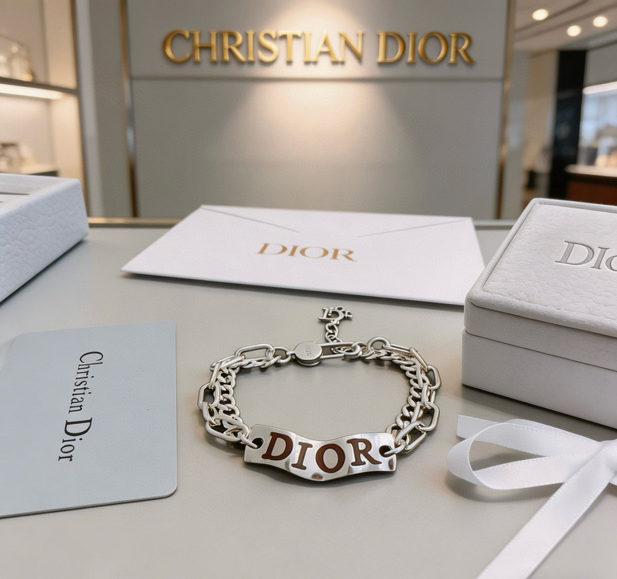 Dior Silver-Tone Bold Letter Bracelet - product image 1