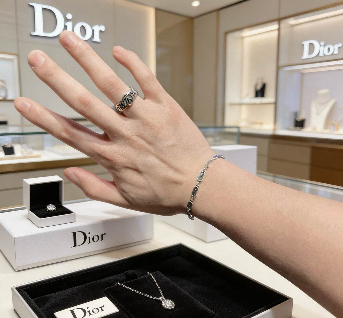 Dior Silver-Tone Rectangular-Link Jewelry - product image 4