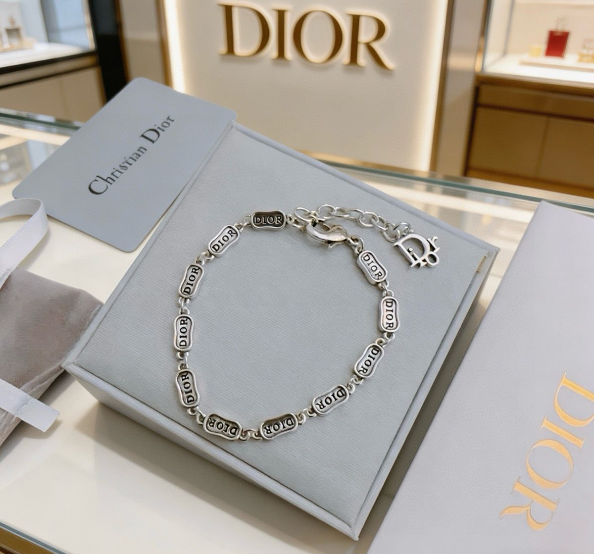 Dior Silver-Tone Rectangular-Link Jewelry - product image 1