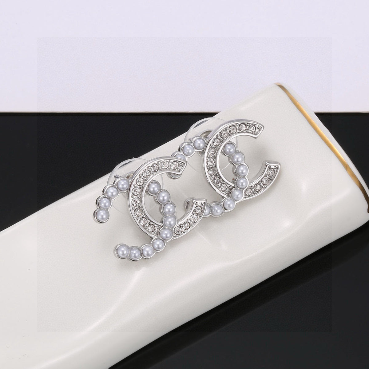 Chanel Gold-Tone CC Stud Earrings - album image 7