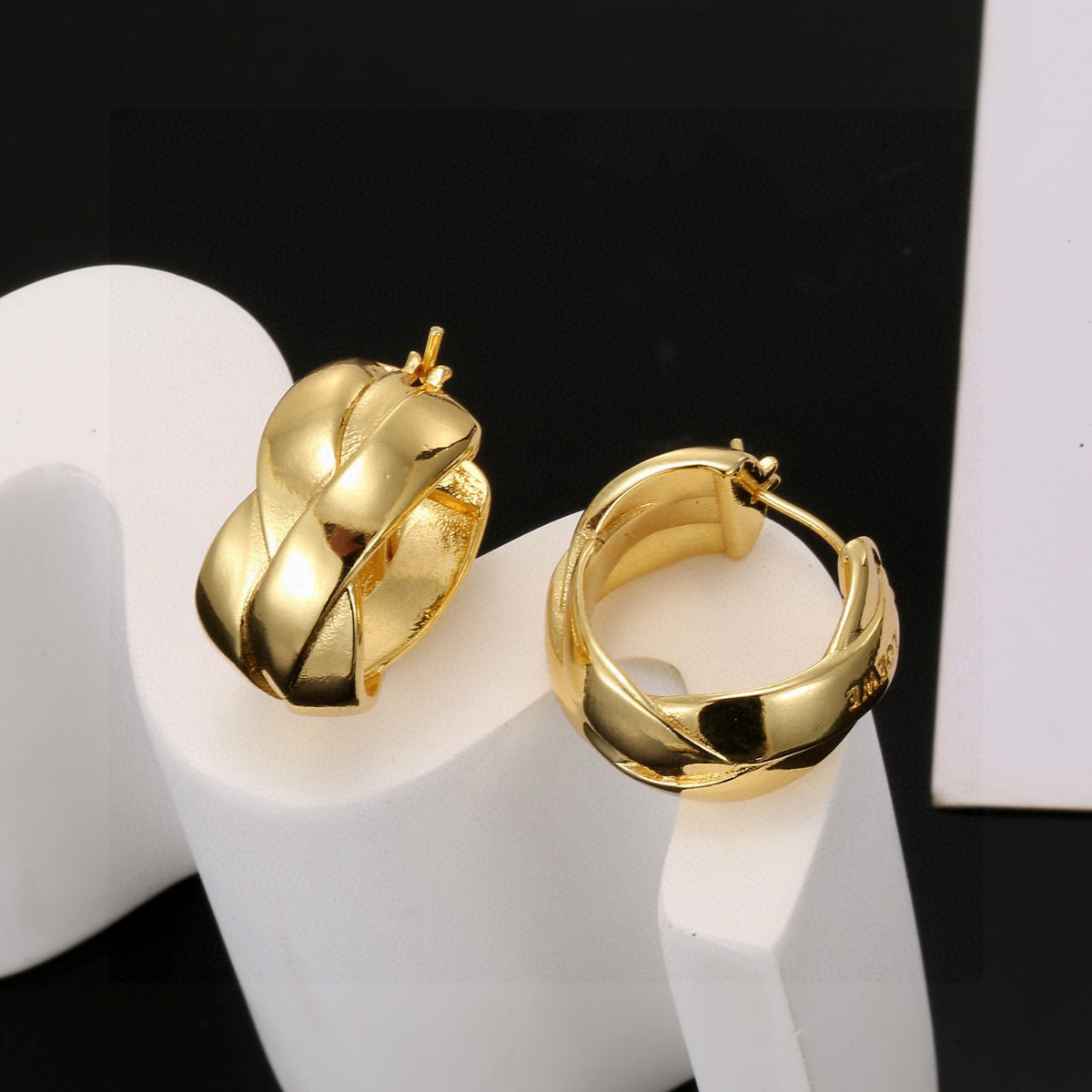 Loewe Gold-Tone Sculpted Fold Stud Earrings - product image 2