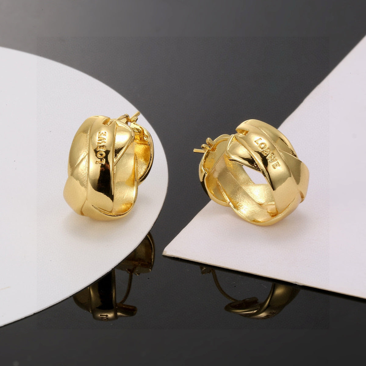 Loewe Gold-Tone Sculpted Fold Stud Earrings - product image 1