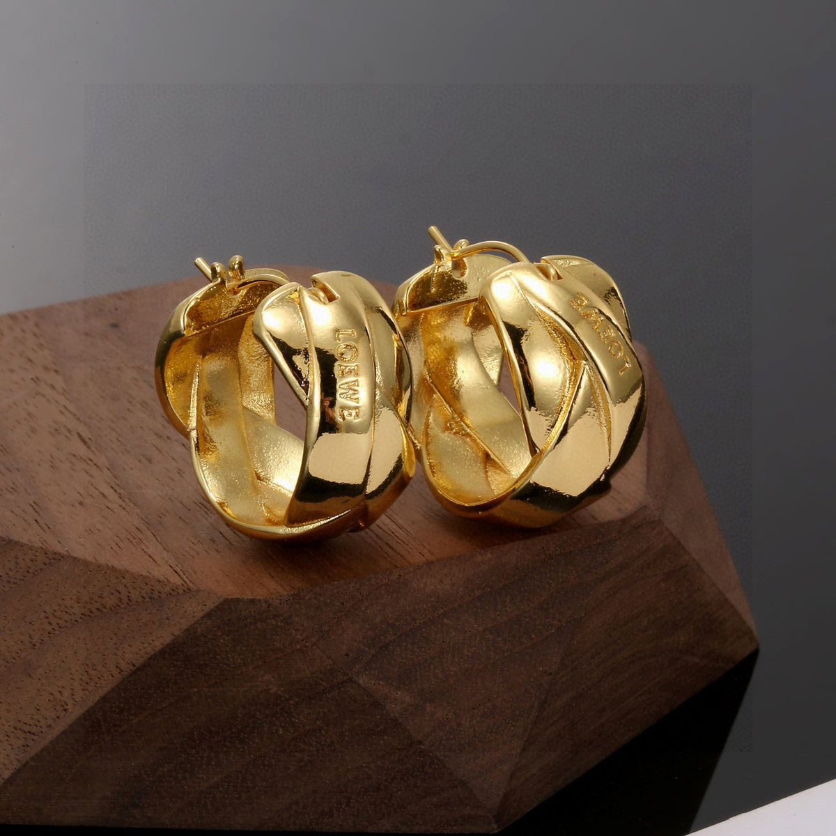 Loewe Gold-Tone Sculpted Fold Stud Earrings - product image 4
