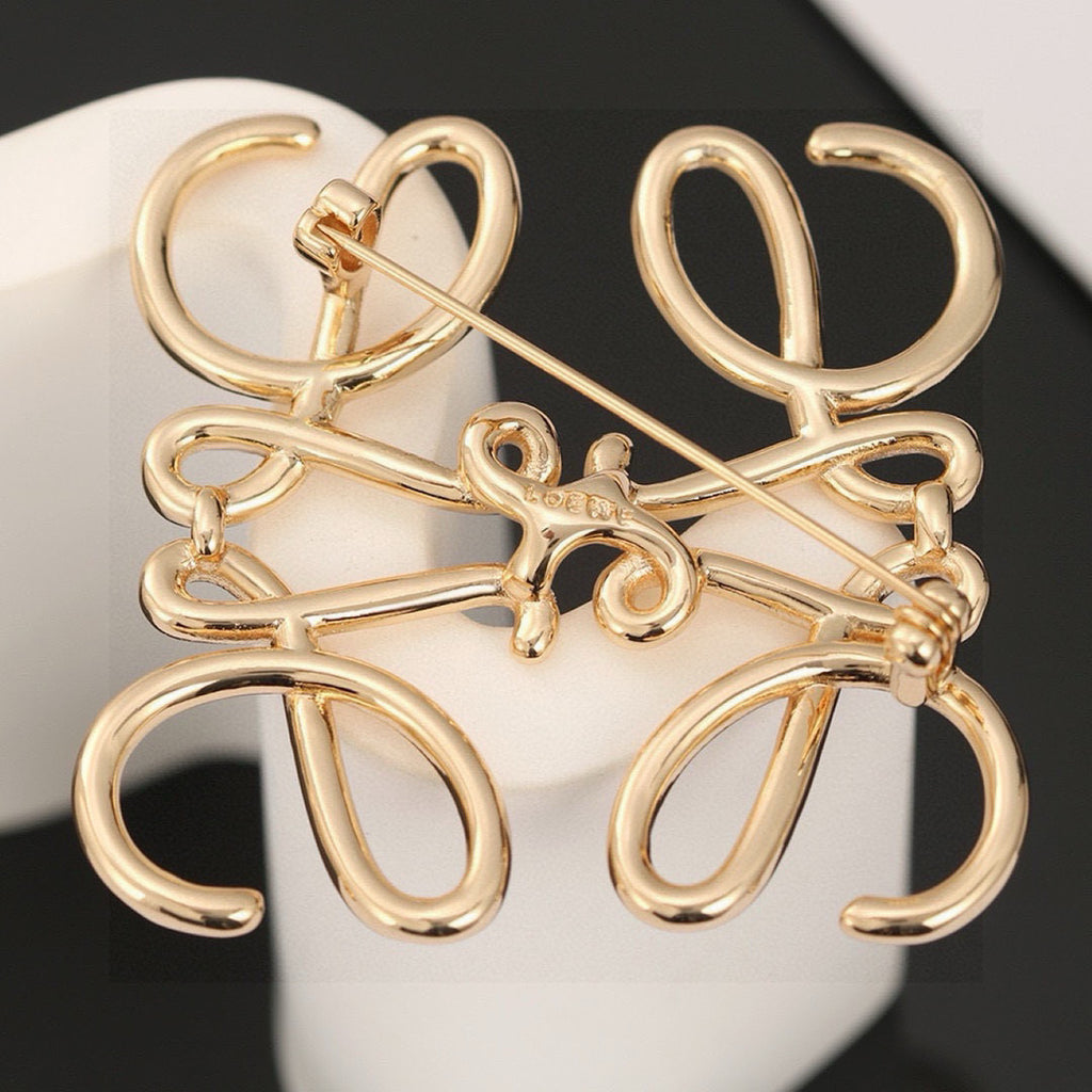 Loewe Gold-Tone Anagram Brooch - album image 6