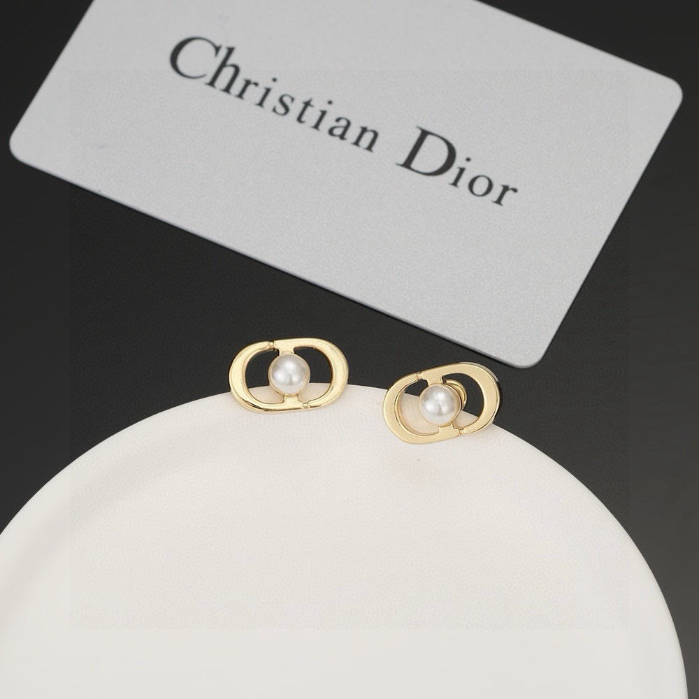 Dior Polished Oval CD Stud Earrings - product image 8