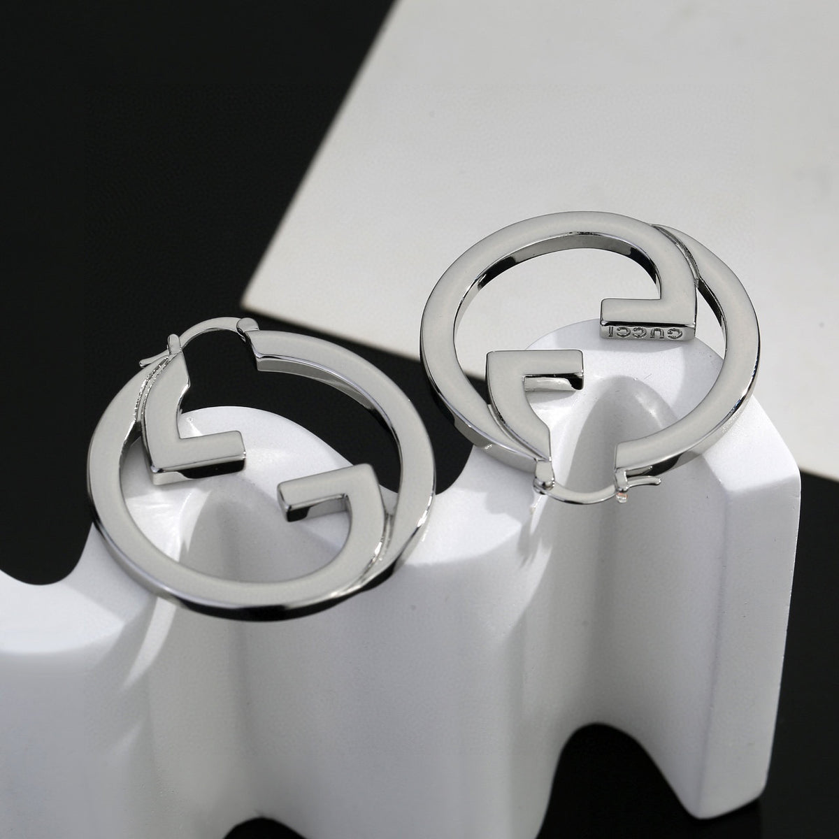 Gucci GG Circular Hoop Earrings in Gold and Silver Tones - album image 5