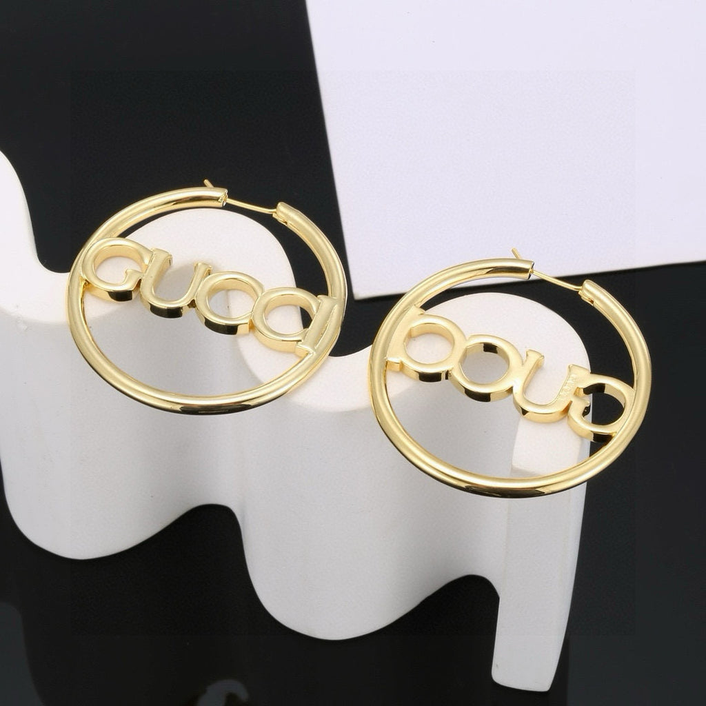 Gucci Gold-Tone Circular Triple G Hoop Earrings - album image 5