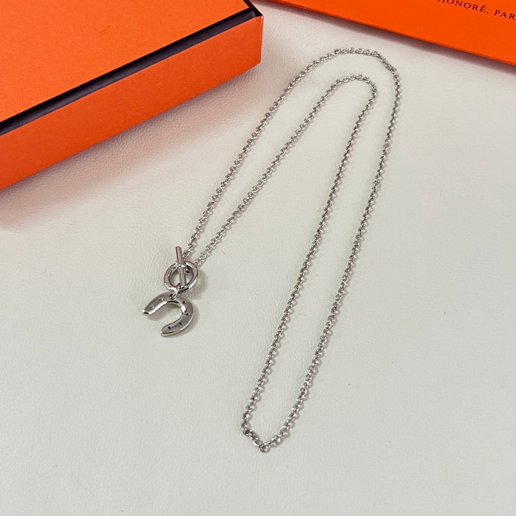 Hermès Silver-Tone Anchor Pendant Necklace - album image 6