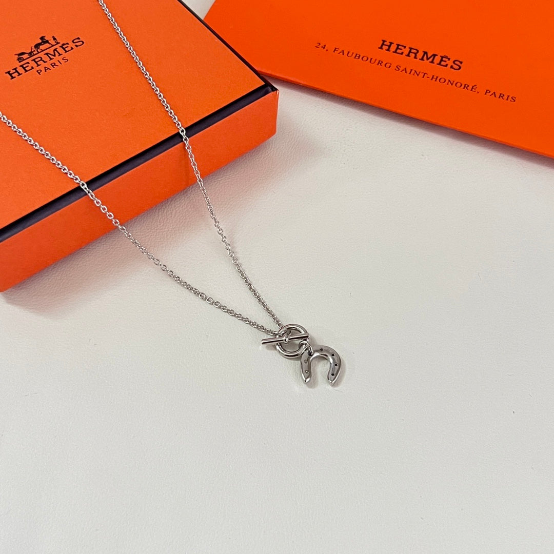 Hermès Silver-Tone Anchor Pendant Necklace - album image 3