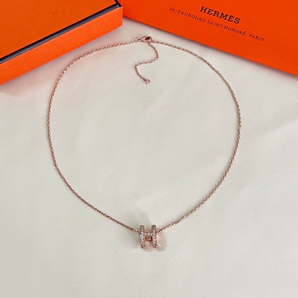 Hermès Rose Gold-Tone Heart Pendant Necklace - album image 5