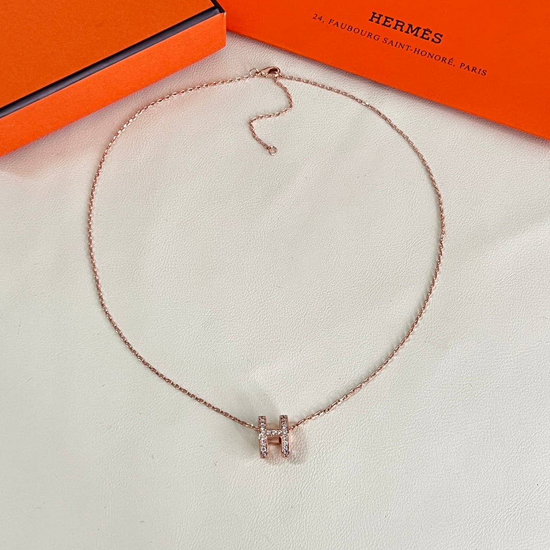 Hermès Rose Gold-Tone Heart Pendant Necklace - album image 5