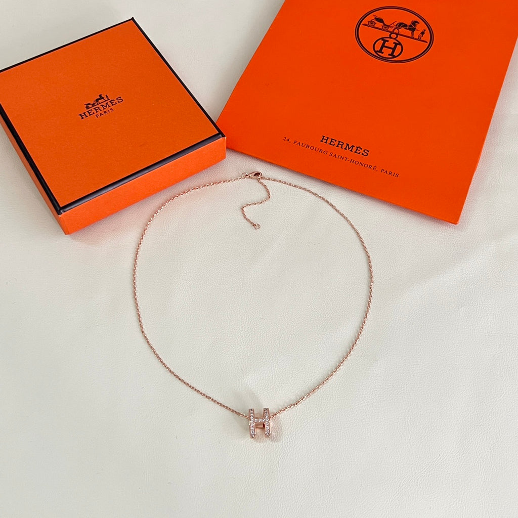Hermès Rose Gold-Tone Heart Pendant Necklace - album image 2