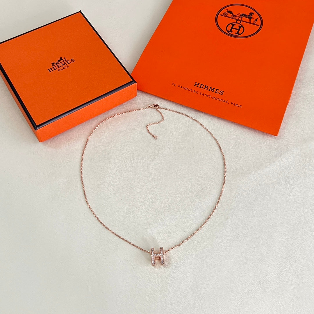 Hermès Rose Gold-Tone Heart Pendant Necklace - album image 2