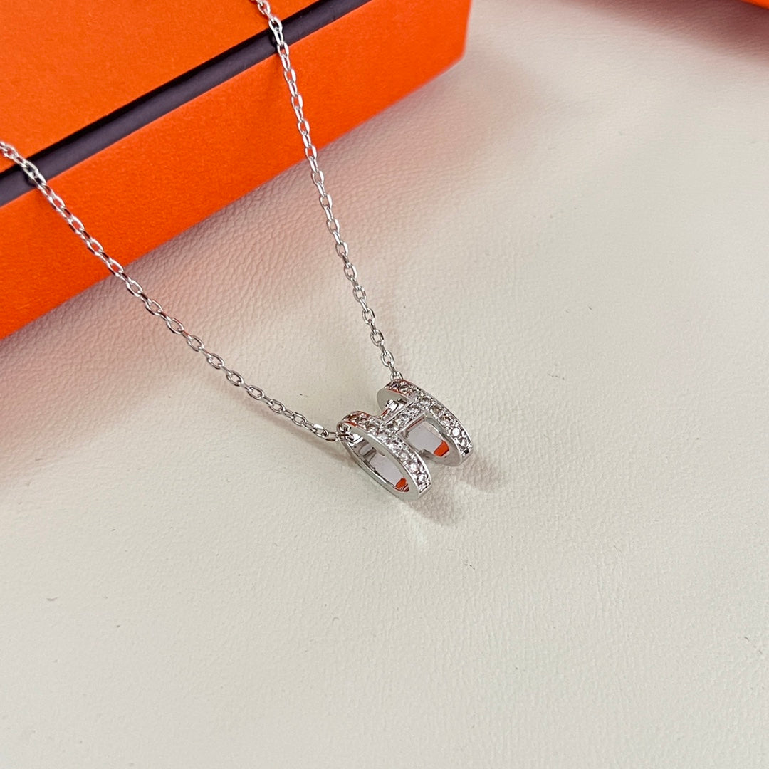 Hermès Silver-Tone Rectangular Pendant Necklace - album image 6