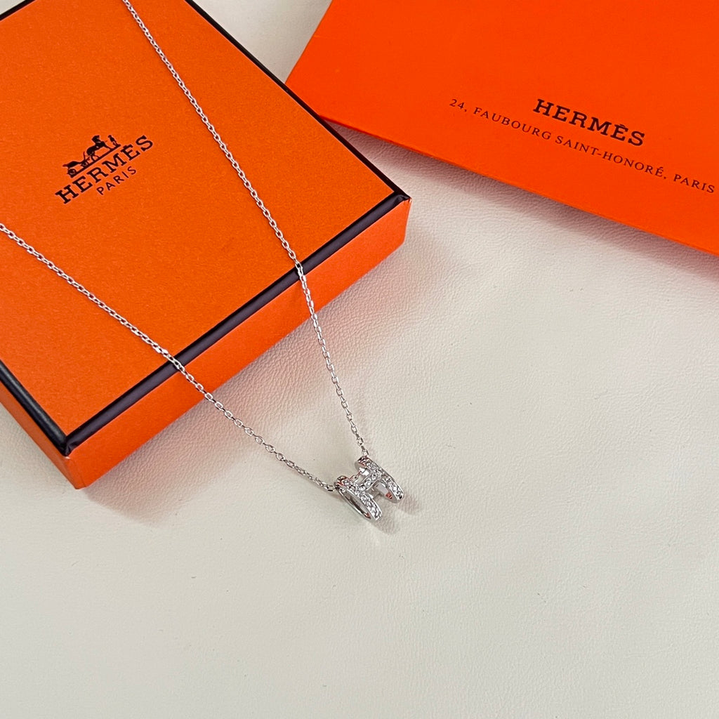 Hermès Silver-Tone Rectangular Pendant Necklace - album image 4