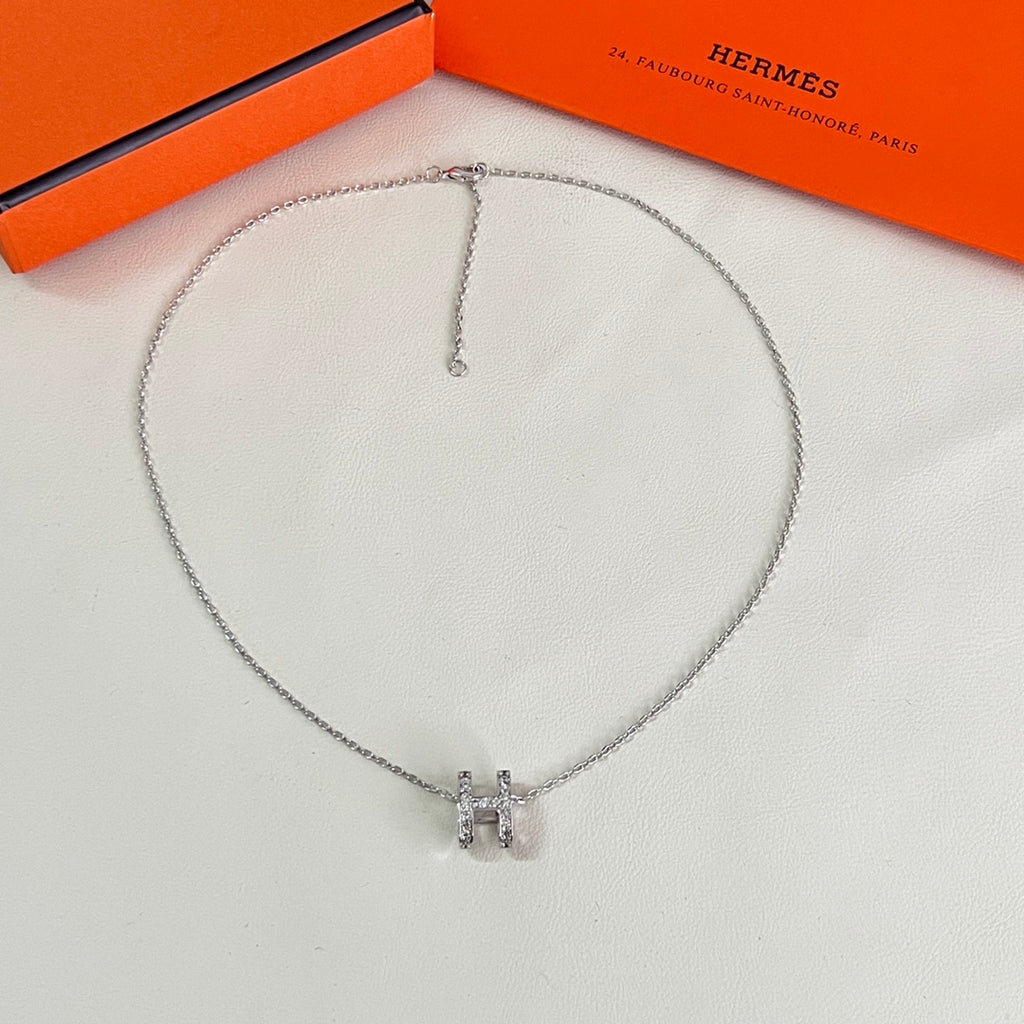 Hermès Silver-Tone Rectangular Pendant Necklace - album image 5
