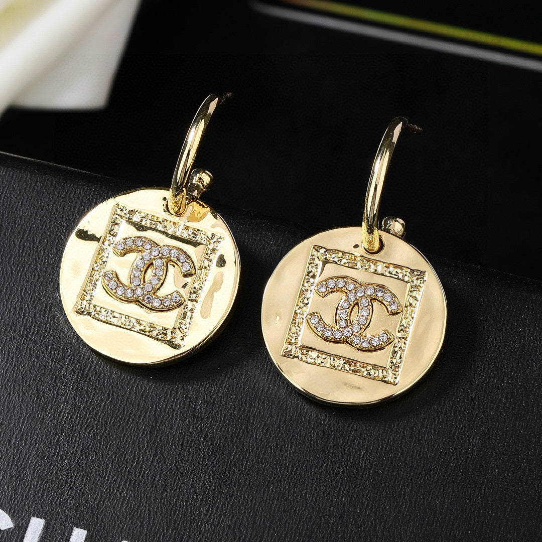 Chanel Gold-Tone Coin Drop Earrings - album image 1