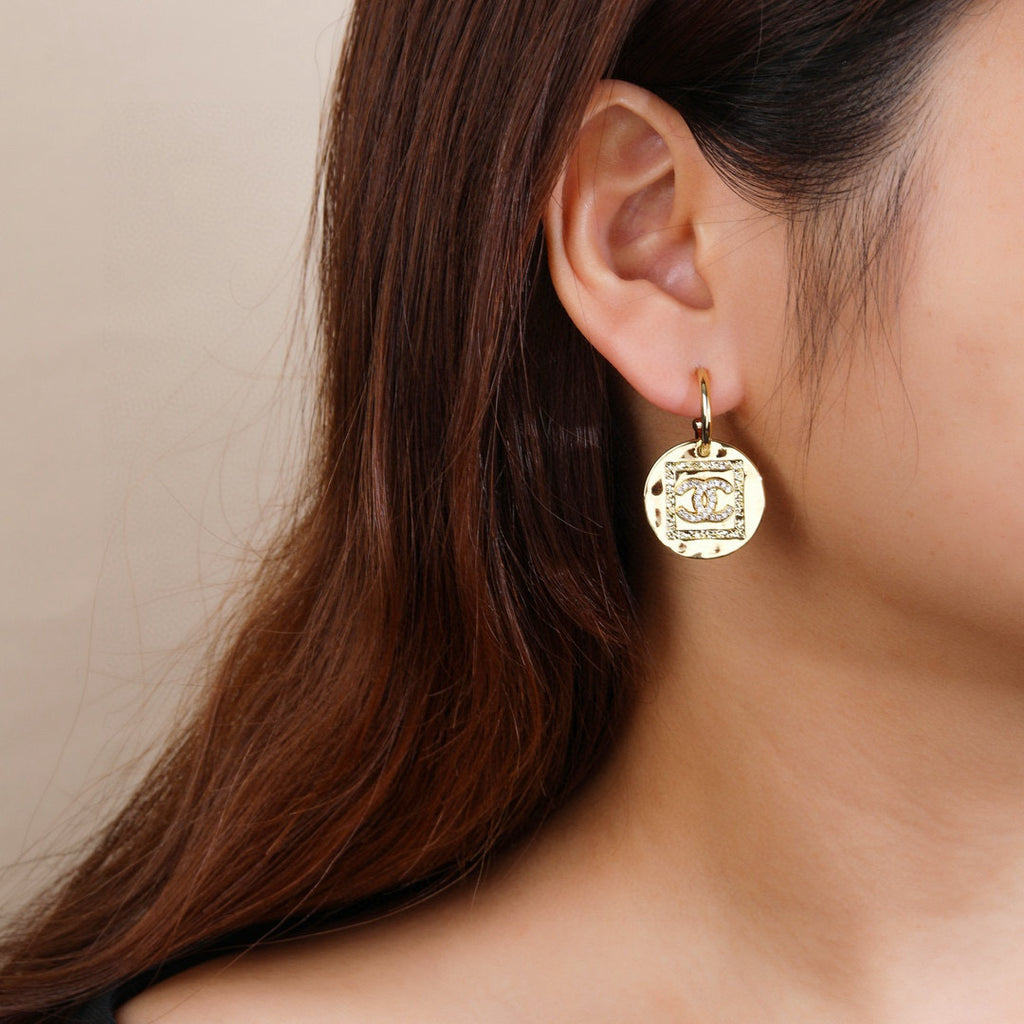 Chanel Gold-Tone Coin Drop Earrings - album image 8
